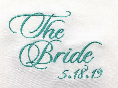 robeworks embroidery for wedding robe bridal party