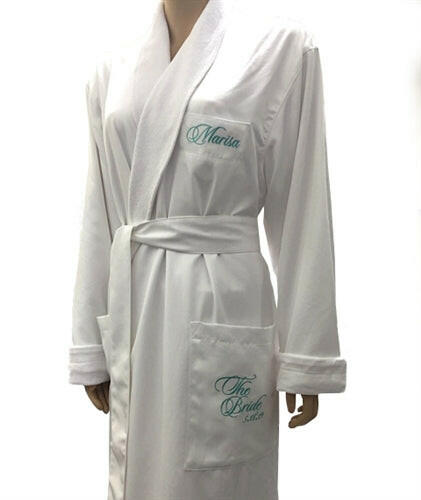 robeworks wedding bathrobe embroidery example