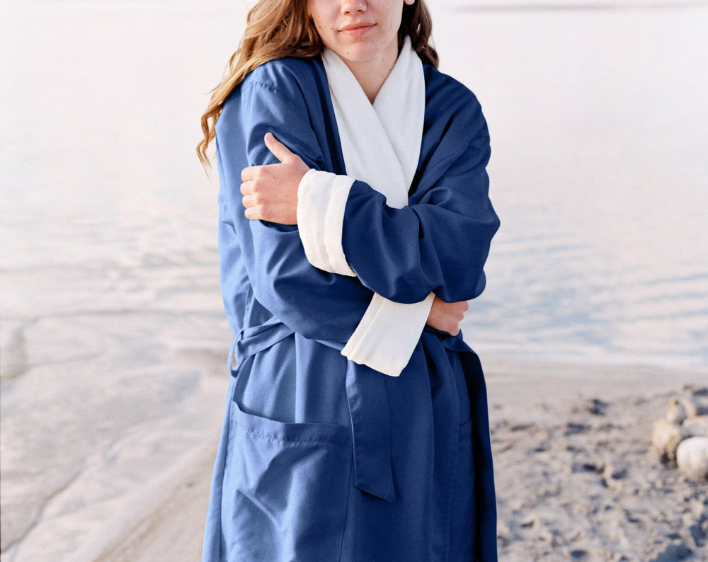Showerdrape Robe Shawl Collar Spa Robe, Made in USA Terry-Lined | Robeworks