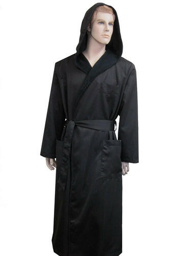 robeworks hooded bathrobe black on black