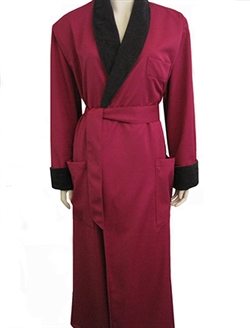 Burgundy & Black Bathrobe