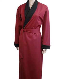 Burgundy & Black Bathrobe