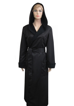 Black & Black Hooded Bathrobe