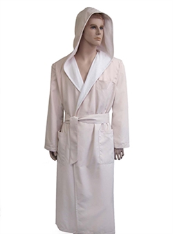 Parchment & Parchment Hooded Bathrobe