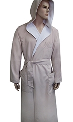 Stone & White Hooded Bathrobe