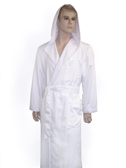 Pure White & White Hooded Bathrobe